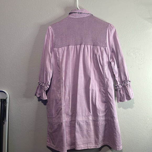 Free People Vanessa Denim Tunic Dress Light Purple Lilac Size S Oversized - Picture 4 of 4